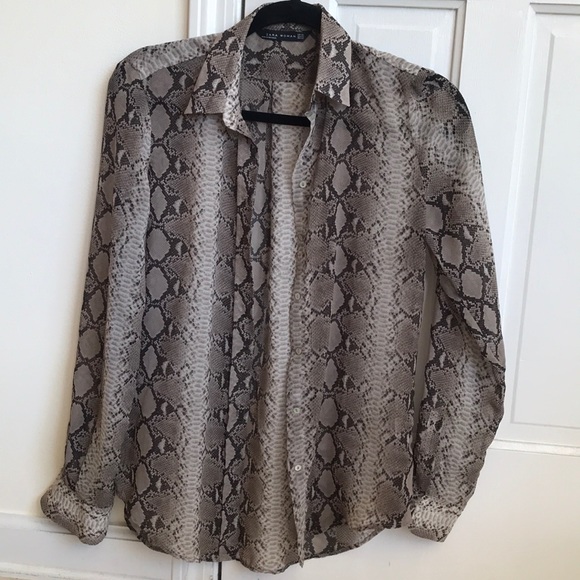 Zara Tops - 🔥🔥Zara snake print button down shirt🔥🔥